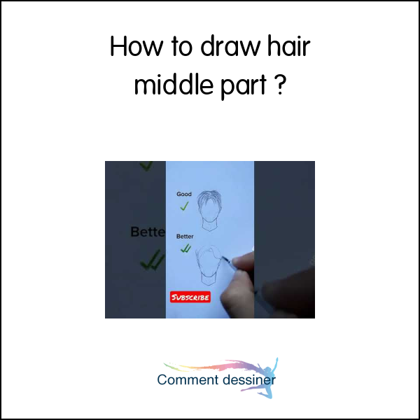 How to draw hair middle part How to draw